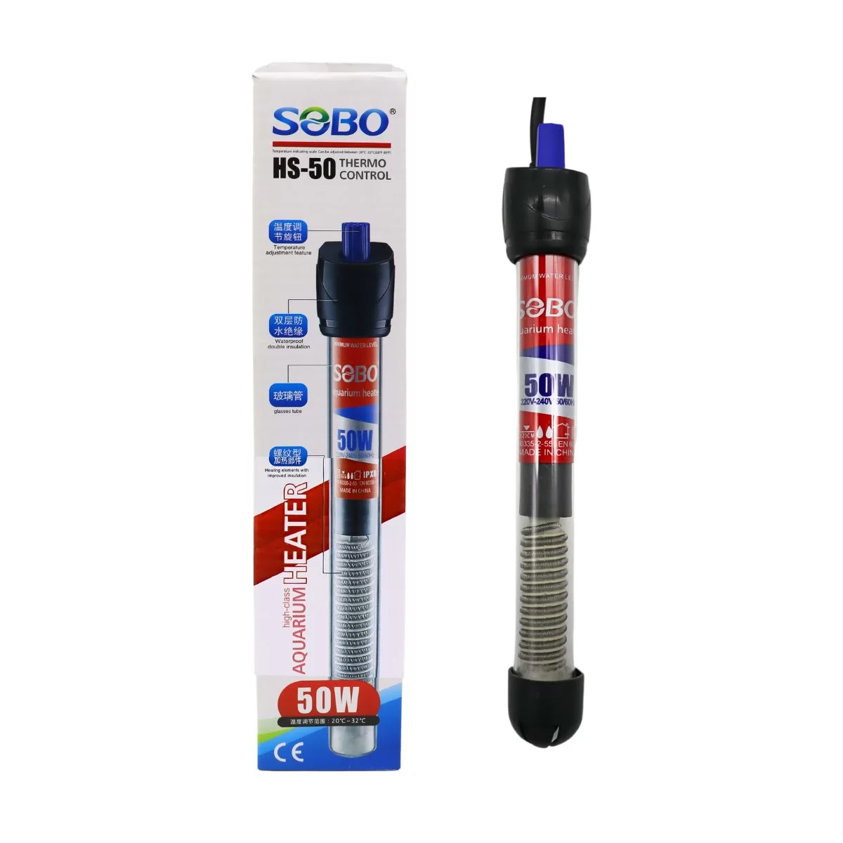 Calentador de Agua 50W con control de Temperatura (HS-50) (Sobo)